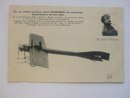 CPA Aviateur Jules Védrines  Sur Monoplan Deperdussin Dernier Type - Aviatori