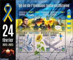 Guinea, Republic 2023 Russian Invasion In Ukraine, Mint NH, History - Nature - Transport - Various - Militarism - Flow.. - Militares