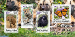 Djibouti 2023 Endangered Species , Mint NH, Nature - Butterflies - Cat Family - Elephants - Monkeys - Dschibuti (1977-...)