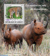 Djibouti 2023 Endangered Species , Mint NH, Nature - Cat Family - Rhinoceros - Dschibuti (1977-...)