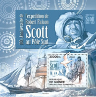 Guinea, Republic 2012 Robert Falcon Scott, Mint NH, History - Nature - Transport - Explorers - Birds - Ships And Boats - Erforscher