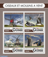 Guinea, Republic 2016 Birds And Mills, Mint NH, Nature - Various - Birds - Mills (Wind & Water) - Swans - Windmills