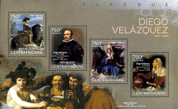 Central Africa 2014 Diego Velazquez 4v M/s, Mint NH, Art - Paintings - República Centroafricana