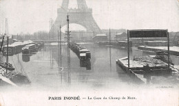 75-PARIS INONDE LA GARE DU CHAMP DE MARS-N°5170-H/0265 - Alluvioni Del 1910