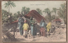 CPA AFRIQUE DU NORD - GOURBI ( Campement Arabe - SUPERBE PLAN ANIMATION  Famille Devant Tente - Autres & Non Classés