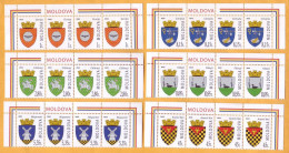 2022  Moldova Moldavie Usual Postage Stamps. Emblems Of Localities In Republic Of Moldova 4х6v Mint - Moldavie