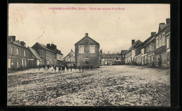 CPA St-Pierre-la-Rivière, Ecole Des Garcons Et Le Bourg  - Andere & Zonder Classificatie