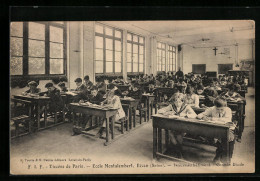 CPA Bécon, Ecole Montalembert, Nouveau Batiment, Grande Etude  - Sonstige & Ohne Zuordnung