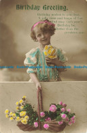 R638080 Birthday Greetings. Small Girl With Flowers In Basket. Wildt And Kray. S - Wereld