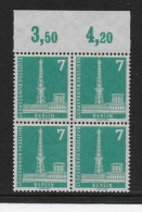 Berlin: Viererblock Vom Oberrand MiNr. 135 Wv, Postfrisch, ** - Unused Stamps