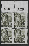 Saar: Viererblock Mit Verzähnung, Postfrisch, ** - Unused Stamps