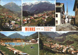 72064117 Wenns Pitztal Tirol Panorama Total Dorfpartie Kirche Schwimmbad Wenns - Andere & Zonder Classificatie