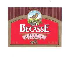 LA BECASSE - KRIEK -  CERISE  - 75 Cl  -  BIERETIKET  (BE 147) - Beer