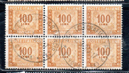 ITALIA REPUBBLICA ITALY REPUBLIC 1955 1957 SEGNATASSE POSTAGE DUE TAXE TASSE 100 LIRE STELLE STARS USATO USED OBLITERE' - Portomarken