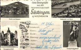 72064003 Saeckingen Rhein Partie Am Bergsee Trompeterschloss Trompeterdenkmal Ba - Bad Säckingen