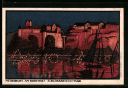 AK Meersburg /Bodensee, Schlossbeleuchtung Bei Nacht  - Meersburg