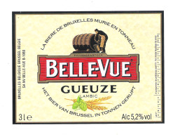 BROUWERIJ   BELLE-VUE - BRUSSEL - GUEUZE LAMBIC  - 3 L  -  BIERETIKET  (BE 152) - Bière