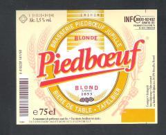 BROUWERIJ INTERBREW - BRUSSEL - PIEDBOEUF - BLOND - TAFELBIER - 75 CL -  BIERETIKET  (BE 158) - Beer