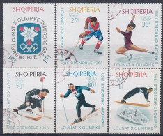 ALBANIA 1233-1238,used,falc Hinged - Winter 1968: Grenoble