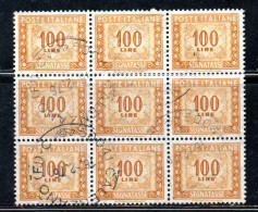 ITALIA REPUBBLICA ITALY REPUBLIC 1955 1957 SEGNATASSE POSTAGE DUE TAXE TASSE 100 LIRE STELLE STARS USATO USED OBLITERE' - Portomarken