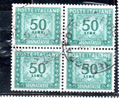 ITALIA REPUBBLICA ITALY REPUBLIC 1955 1957 SEGNATASSE POSTAGE DUE TASSE TAXE 50 LIRE STELLE STARS USATO USED OBLITERE' - Postage Due