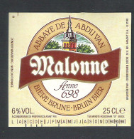 ABDIJ VAN MALONNE - BRUIN BIER    -  BIERETIKET  (BE 181) - Bière