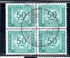 ITALIA REPUBBLICA ITALY REPUBLIC 1955 1957 SEGNATASSE POSTAGE DUE TASSE TAXE 50 LIRE STELLE STARS USATO USED OBLITERE' - Postage Due