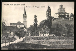 AK Uster, Ortspartie Mit Kirche Und Schloss Uster  - Sonstige & Ohne Zuordnung