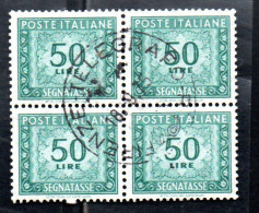 ITALIA REPUBBLICA ITALY REPUBLIC 1955 1957 SEGNATASSE POSTAGE DUE TASSE TAXE 50 LIRE STELLE STARS USATO USED OBLITERE' - Taxe