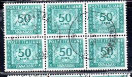 ITALIA REPUBBLICA ITALY REPUBLIC 1955 1957 SEGNATASSE POSTAGE DUE TASSE TAXE 50 LIRE STELLE STARS USATO USED OBLITERE' - Postage Due