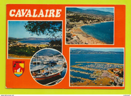 83 CAVALAIRE En 1983 N°83036 En 4 Vues Et Blason Port Plage Bateau De Pêche Pêcheur - Cavalaire-sur-Mer