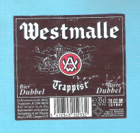 WESTMALLE TRAPPIST DUBBEL - 33 CL  - BIERETIKET  (BE 186) - Bière