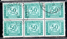 ITALIA REPUBBLICA ITALY REPUBLIC 1955 1957 SEGNATASSE POSTAGE DUE TASSE TAXE 50 LIRE STELLE STARS USATO USED OBLITERE' - Postage Due