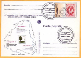 2001 Moldova Moldavie FDC Orhei Orgeev Zemstvos  Russia 130 Years Zemstvo Post Postcard Stationery - Moldavie