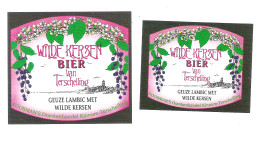 WILDE KERSEN BIER VAN TERSCHELLINGEN - GEUZE LAMBIC MET WILDE KERSEN   - 2 BIERETIKETTEN (BE 201) - Beer