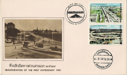 THAILAND 1981 Mi 987-988 INAUGURATION OF THE FIRST EXPRESSWAY FDC - Thaïlande