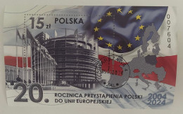 Poland 2024.The 20th Anniversary Of The Accession Of Poland To The EU. Souvenir Sheet. USED - Blocks & Sheetlets & Panes