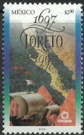 1997 MÉXICO FUNDACION DE LA Cd. DE LORETO BAJA CALIFORNIA Sc. 2063 MNH City Of Loreto 300th.,  MAP, CARAVEL - Mexique