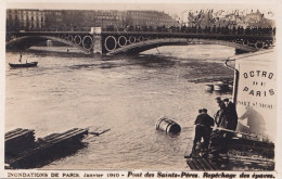 PARIS - INONDATIONS (JANVIER 1910) PONT DES SAINTS PERES -REPECHAGE DES EPAVES - G. IMBERT BLVD SEBASTOPOL - 2 SCANS - Überschwemmung 1910