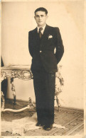 Souvenir Photo Postcard Young Man Portrait Fashion Suit - Mode