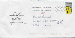 YT 2154 Autocollant - Smiley Béatitude - émoticone - Enveloppe Entière - Cartas & Documentos