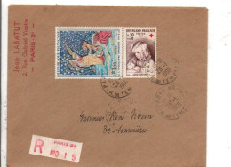 AFFRANCHISSEMENT COMPOSE SUR LETTRE RECOMMANDEE DE PARIS 65 1966 - Tarifas Postales