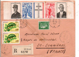 AFFRANCHISSEMENT COMPOSE SUR LETTRE RECOMMANDEE DE SP 69 929 1971 - Tarifas Postales