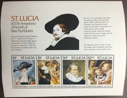 St Lucia 1977 Rubens Minisheet MNH - St.Lucia (...-1978)