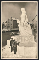 AK Monument De Neige Par Les Freres Locca 1935, Schneeplastik  - Sculptures