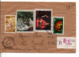 AFFRANCHISSEMENT COMPOSE SUR LETTRE RECOMMANDEE DE PARIS 108 1973 - Tarifs Postaux