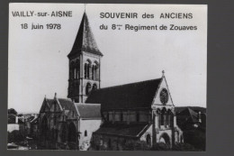 CPSM - 02 - Vailly-sur-Aisne - L'Eglise - Souvenir Des Anciens Du 8ème Régiment De Zouaves - 18 Juin 1978 - Autres & Non Classés