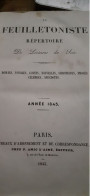 Le Feuilleton Répertoire De Lectures Du Soir VICTOR HUGO ALEXANDRE DUMAS Au Bureau De La Publication 1845 - Andere & Zonder Classificatie