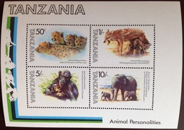 Tanzania 1982 Animal Personalities Minisheet MNH - Otros & Sin Clasificación