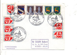 AFFRANCHISSEMENT COMPOSE DE BLASONS SUR LETTRE DE AUBAGNE 1973 - Tarifas Postales